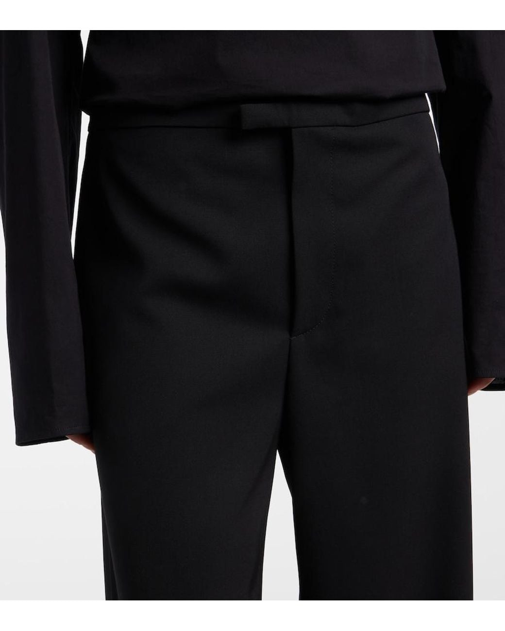 Gucci Black Wool Wide-Leg Pants