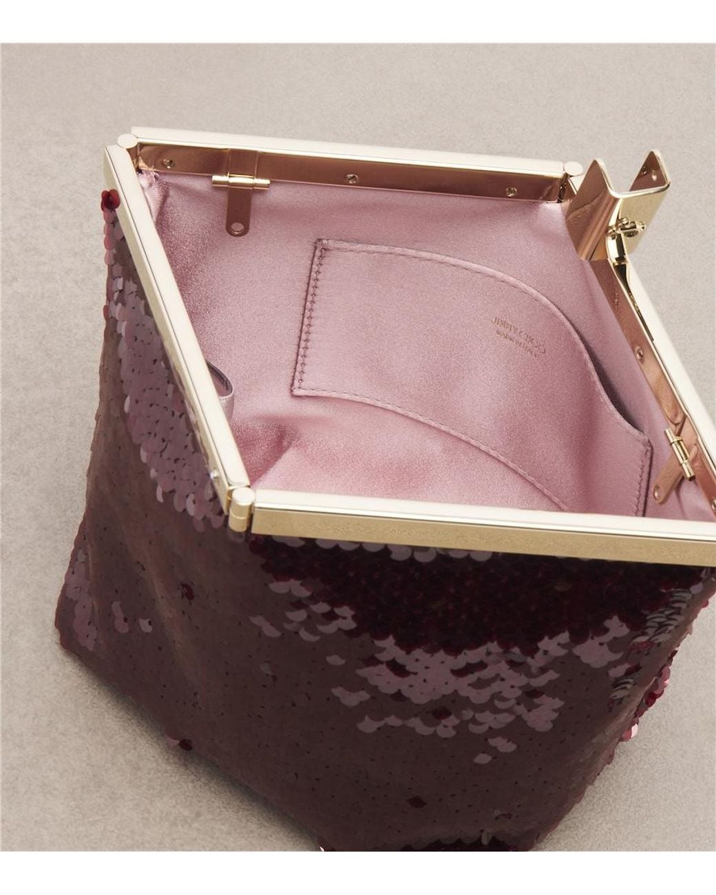Jimmy Choo Pink Ganache Small Sequined Clutch