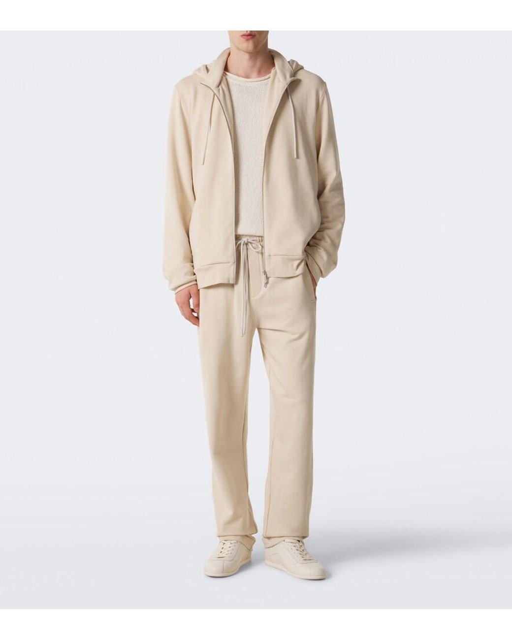 Zimmerli of Switzerland Natural Jersey Wide-Leg Sweatpants for men
