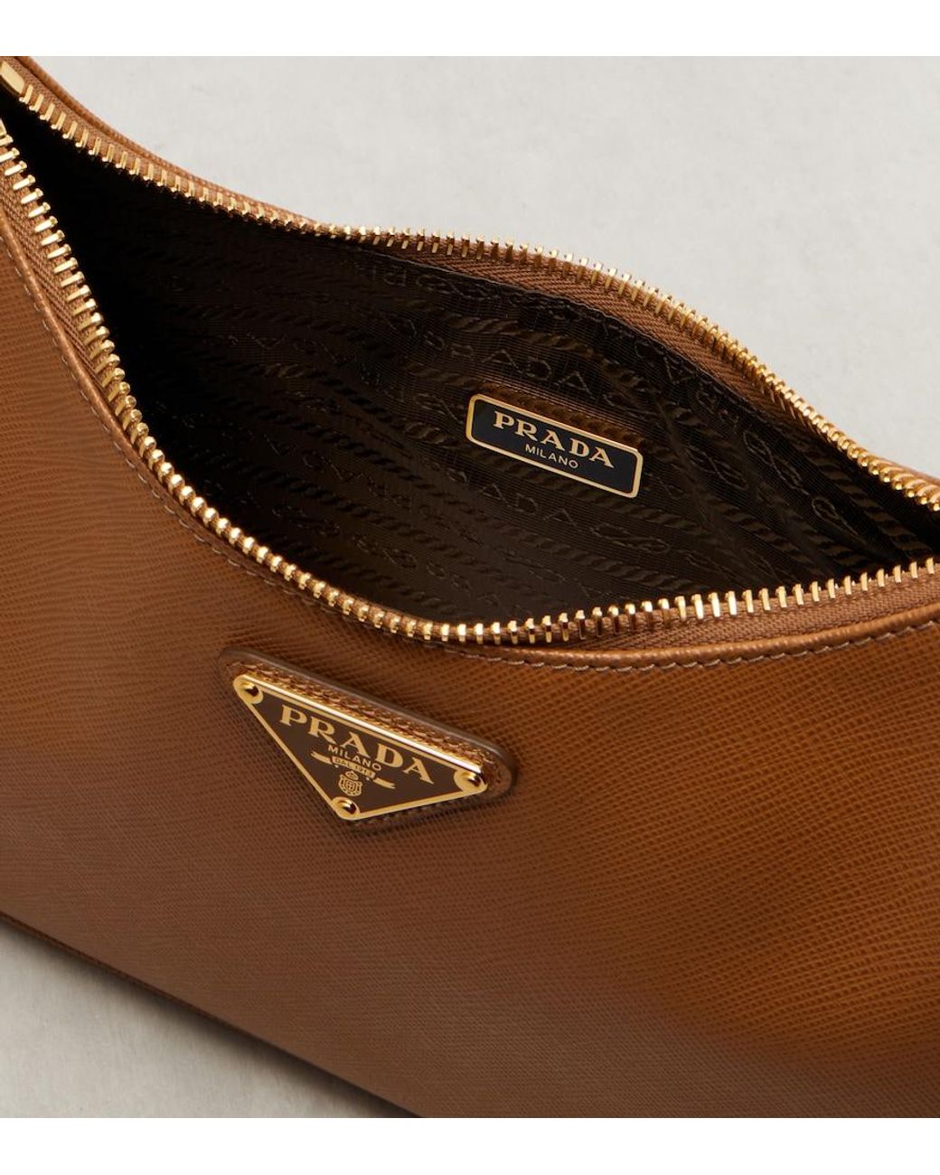 Prada Brown Re-Edition 2005 Small Leather Shoulder Bag