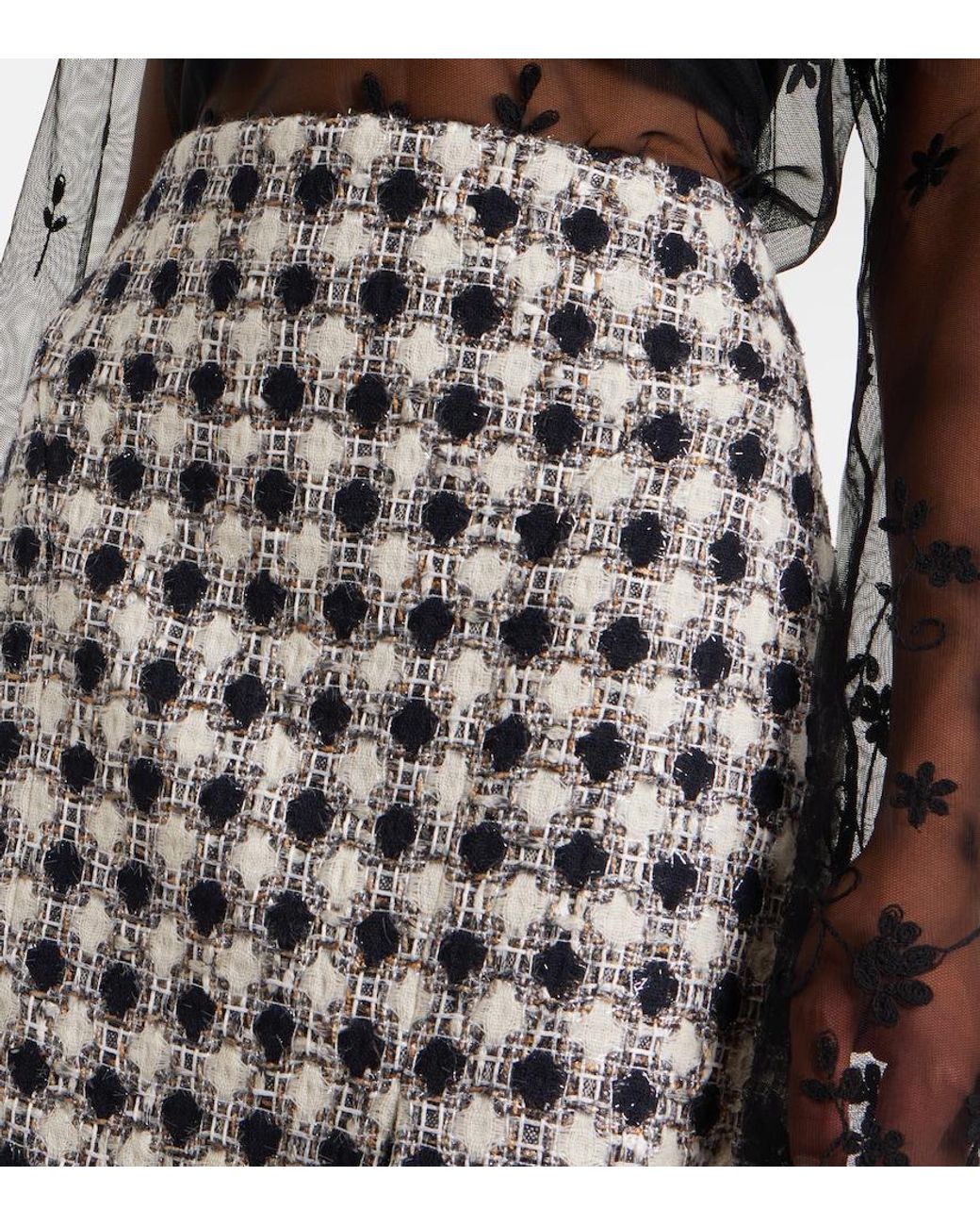 Nina Ricci White Tweed Miniskirt