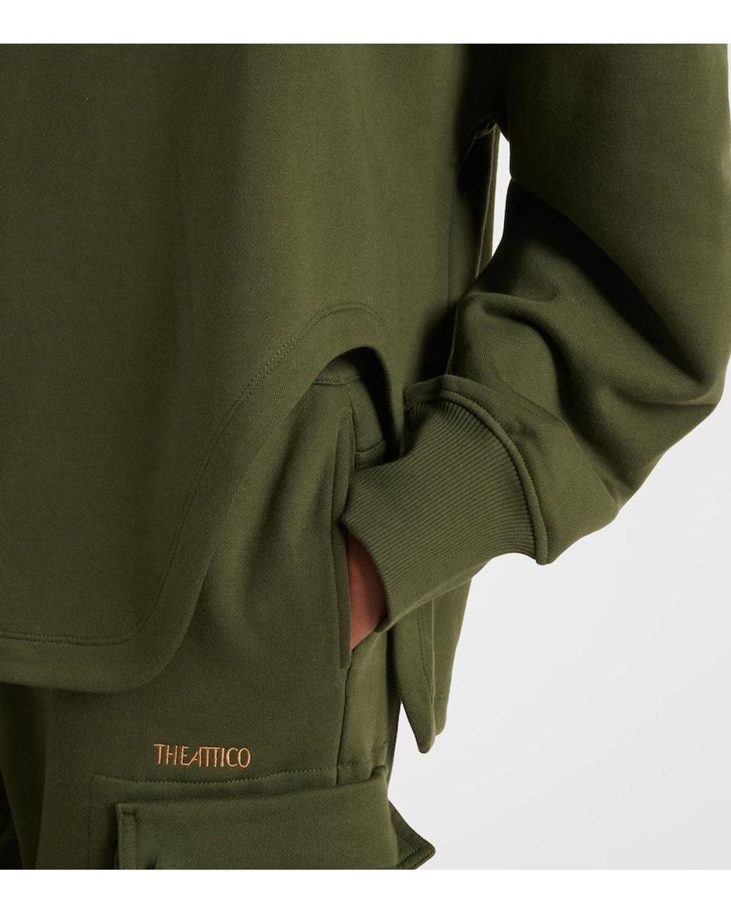 The Attico Green Oversized Cotton Jersey Sweatshirt