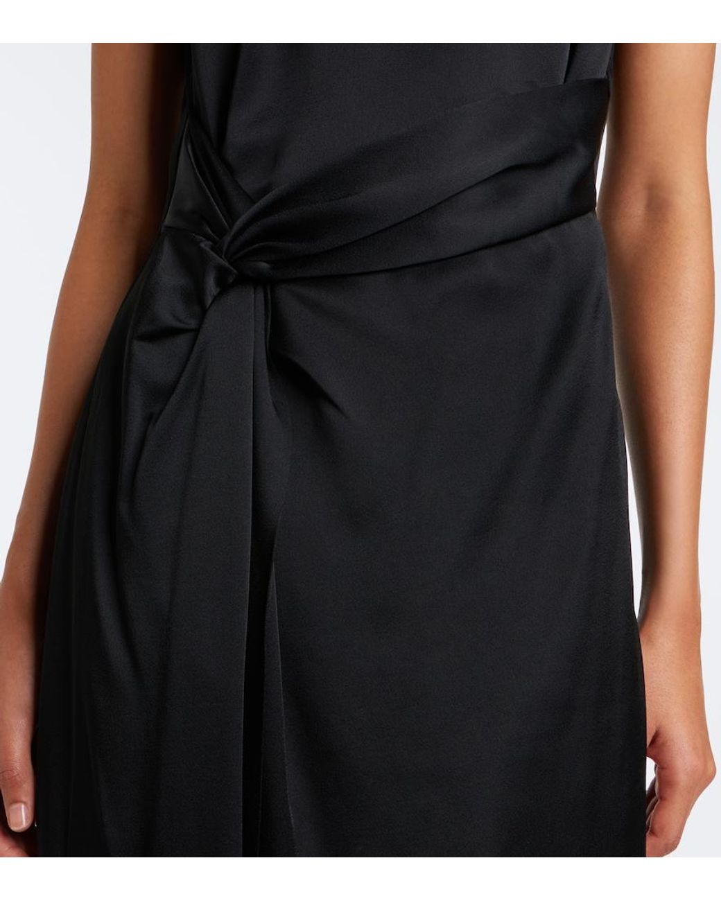Rohe Black Gathered Midi Dress