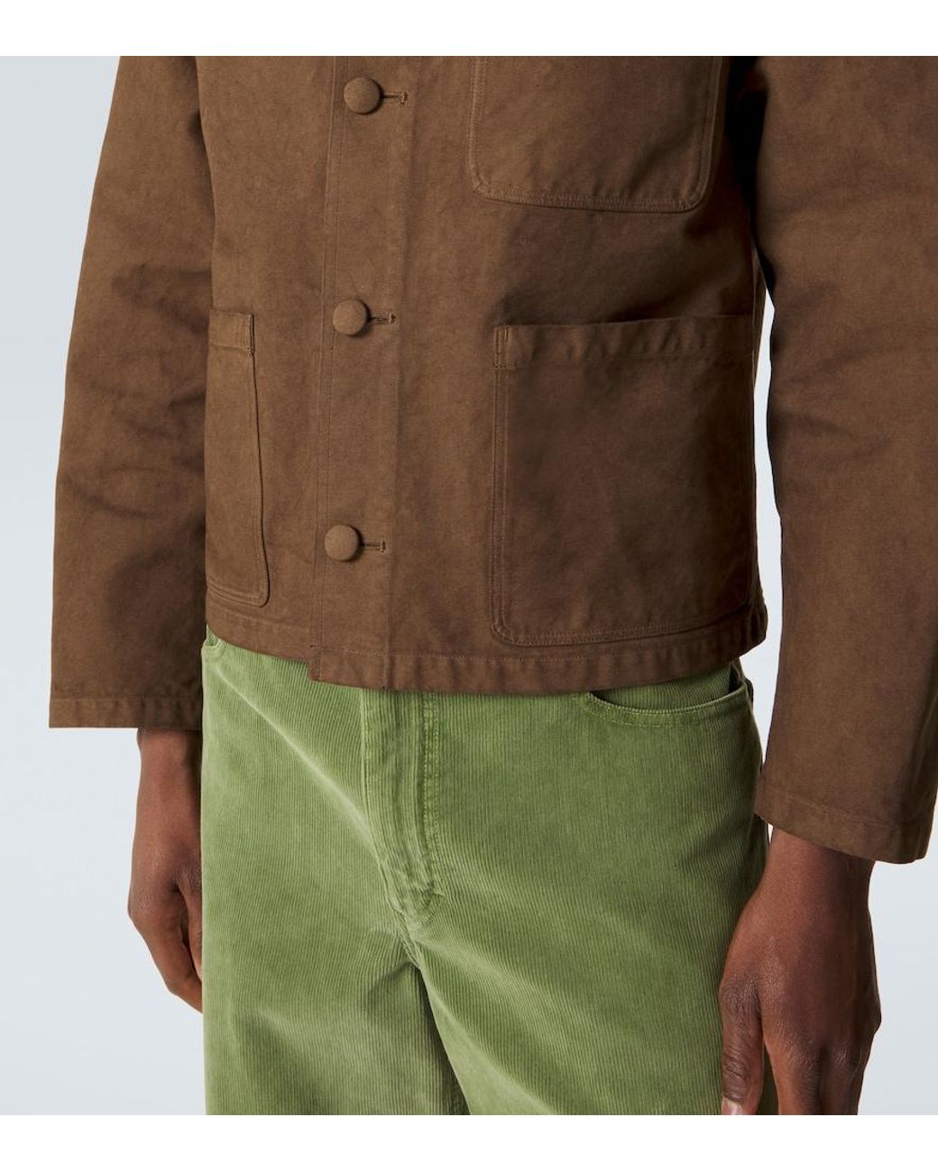 Auralee Brown Cotton Twill Jacket for men