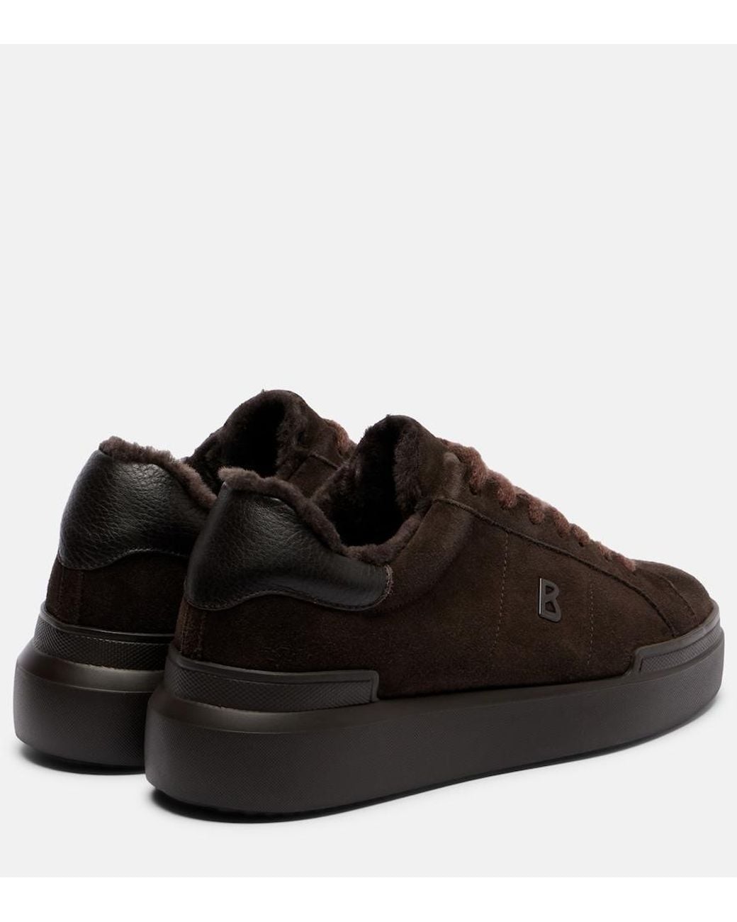 Bogner Brown Hollywood 32 Shearling-Lined Suede Sneakers