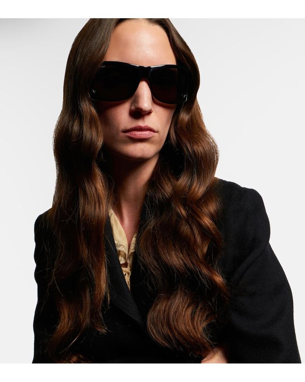 Gucci Black Double G Square Sunglasses