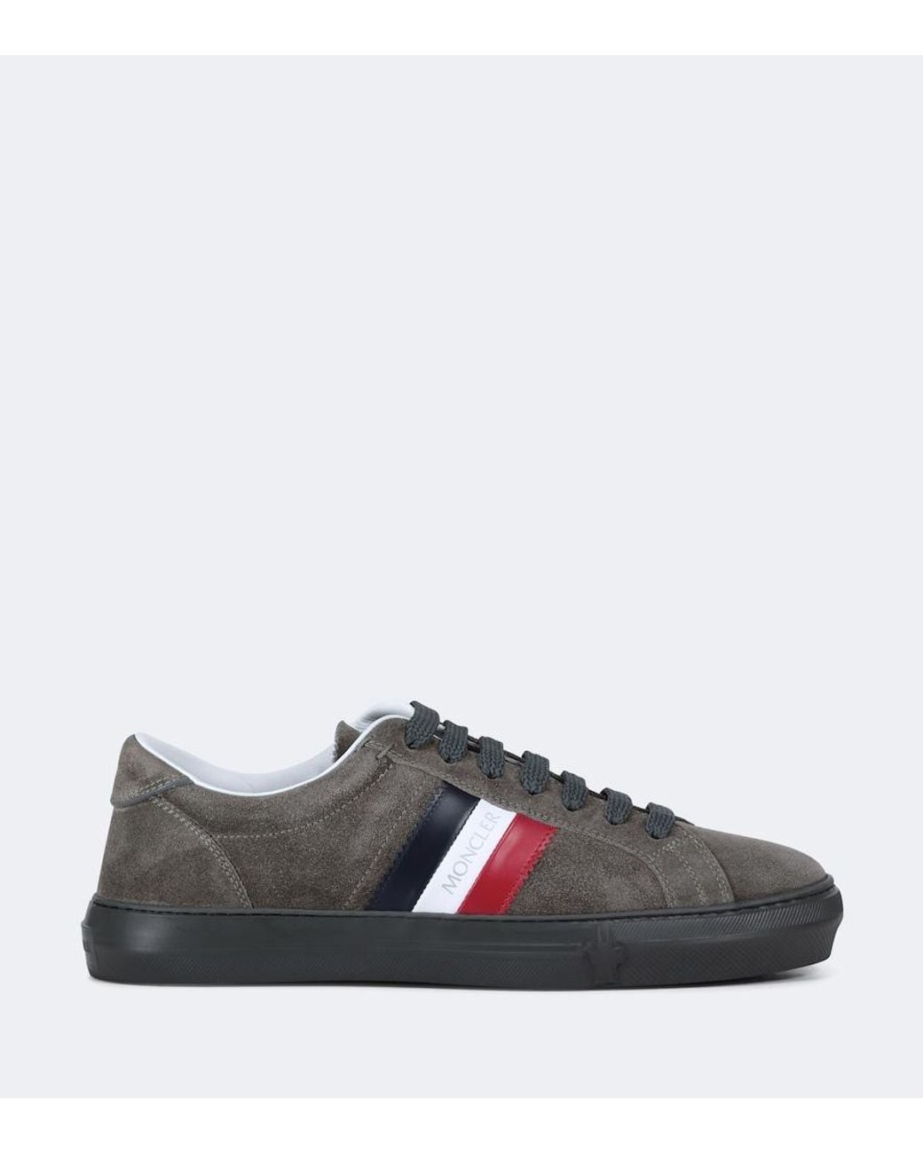 Moncler Brown New Monaco Suede And Leather Sneakers for men