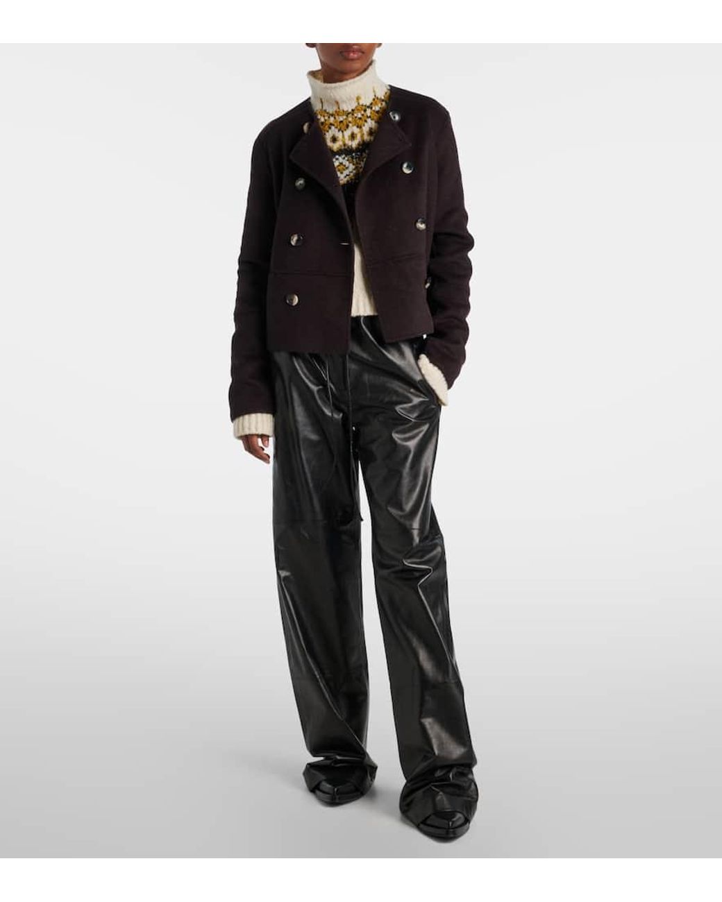 Proenza Schouler Black Label Weite Hose Magnus Aus Leder