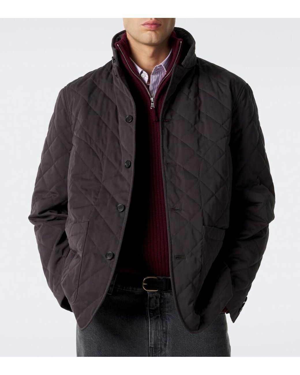 Dunhill Black Quilted Cotton And Silk Jacket for men
