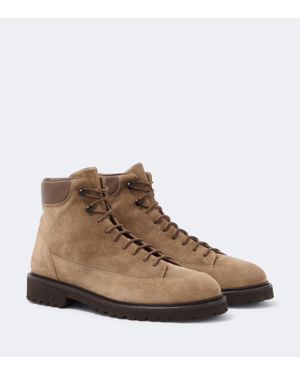 Common Projects Brown Hiker Leather-Trimmed Suede Lace-Up Boots for men