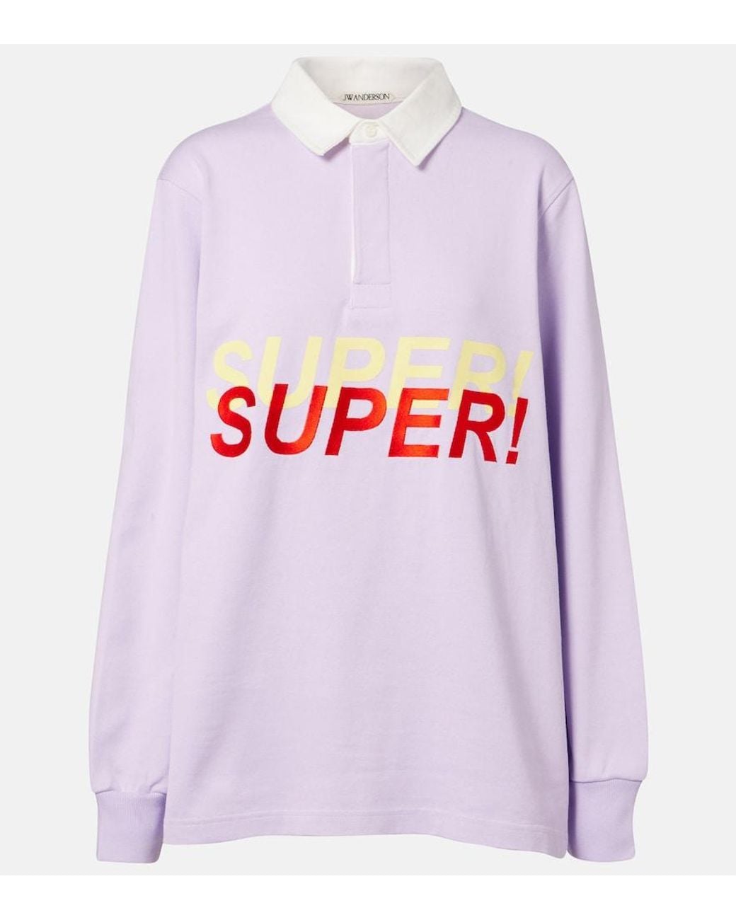 J.W. Anderson White Printed Cotton Polo Sweater