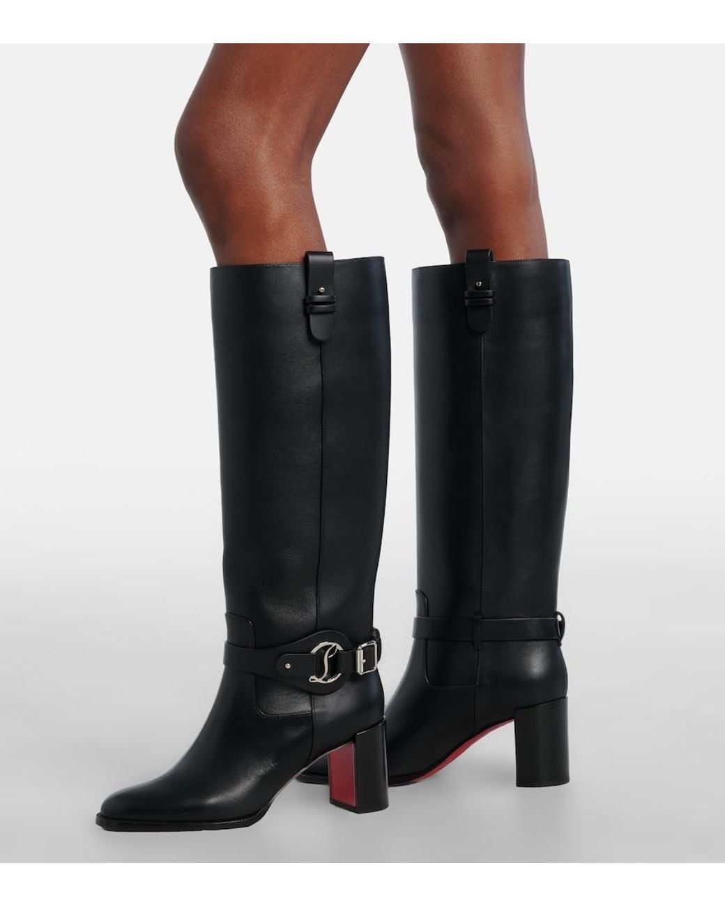 Christian Louboutin Black Dianouchette Botta 70 Leather Heeled Boots