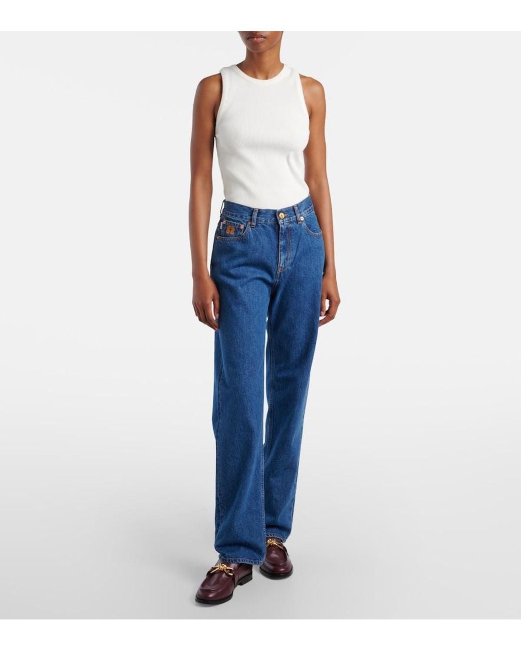 Blazé Milano Blue Paso Mid-Rise Straight Jeans