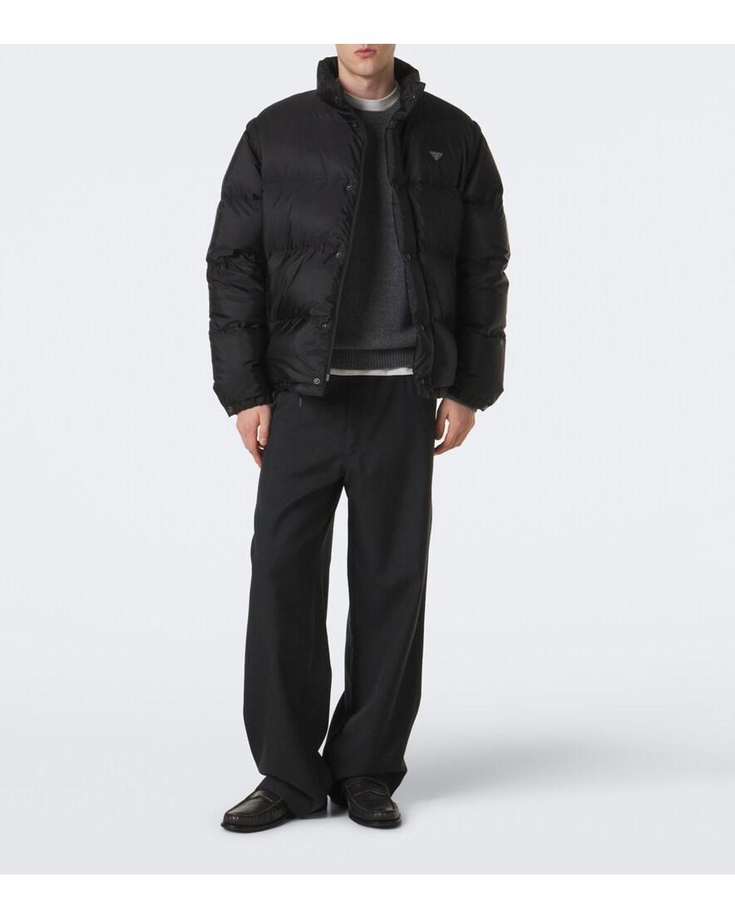 Prada Black Re-Nylon Down Jacket for men