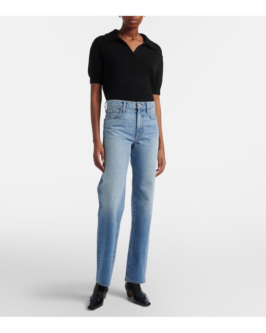 SLVRLAKE Denim Blue Kendra Straight Jeans
