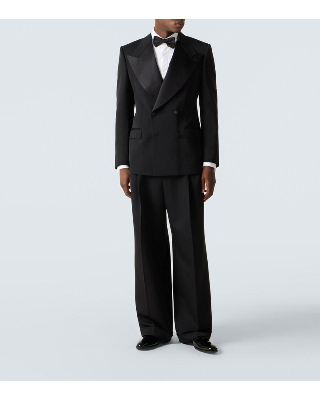 Dolce & Gabbana Black Wool And Silk-Blend Gabardine Suit Pants for men