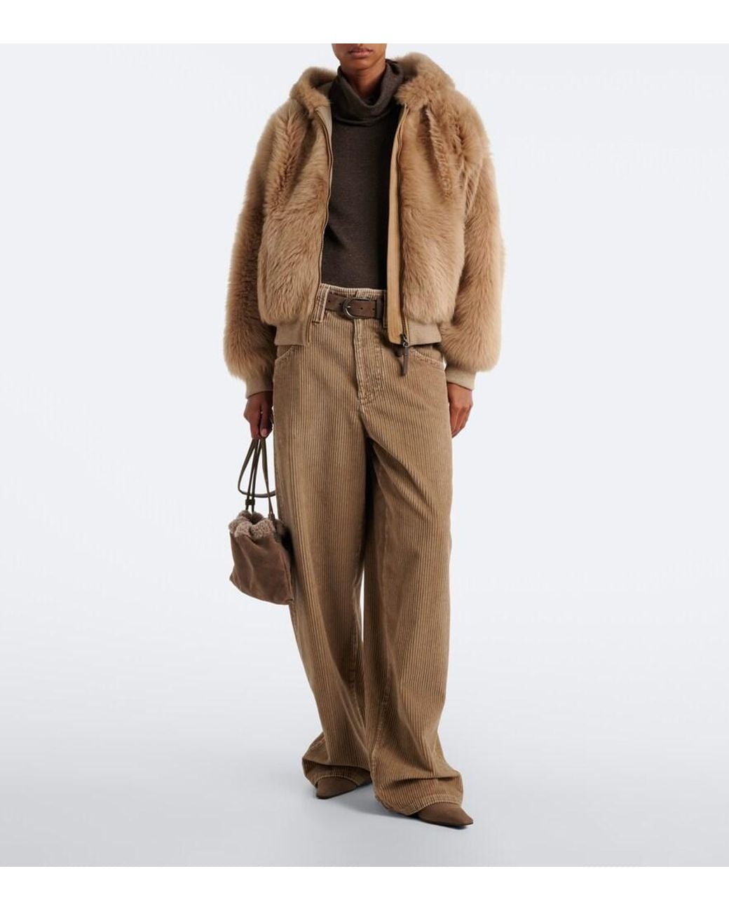 Brunello Cucinelli Natural Monili Cotton Corduroy Straight Pants