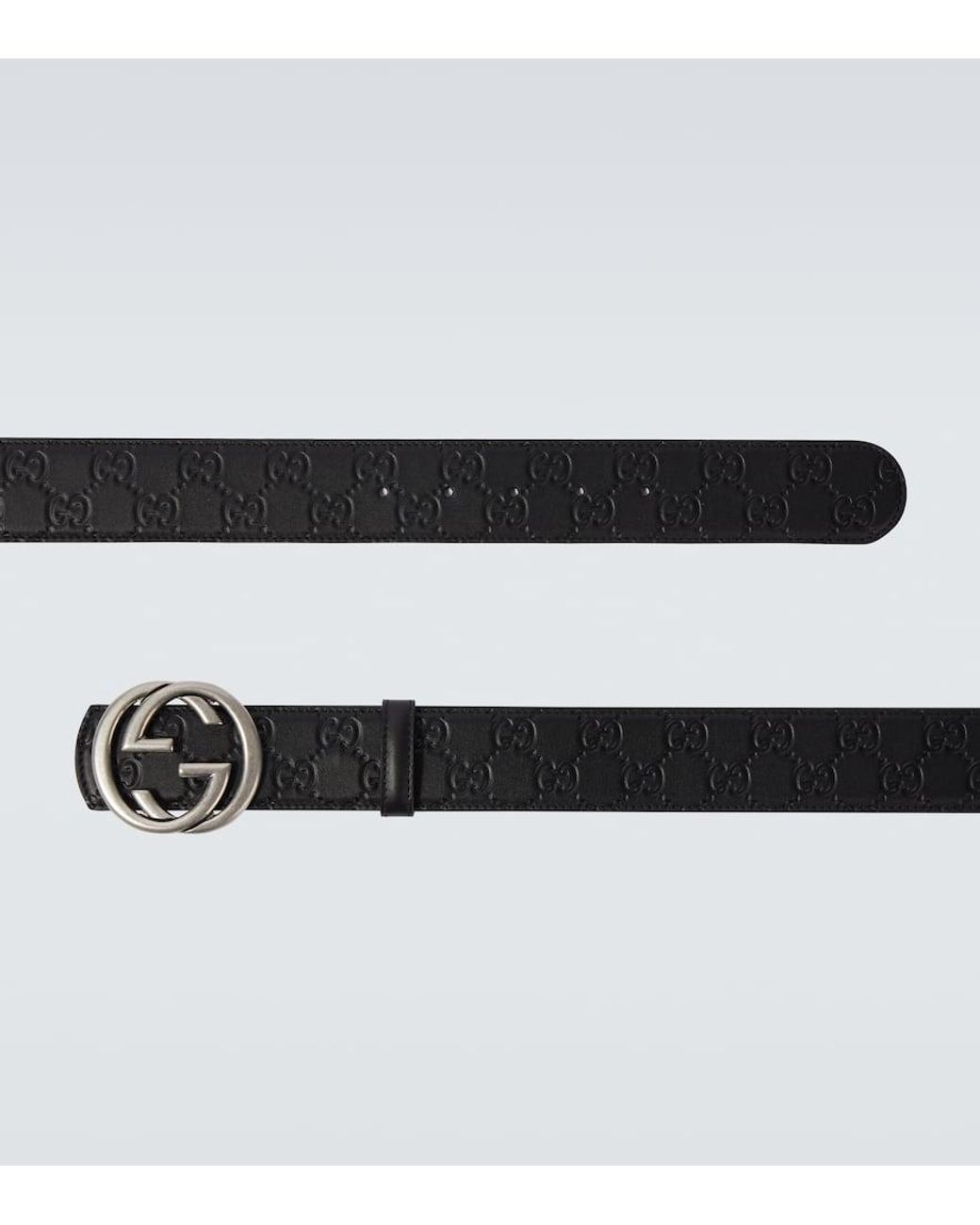 Gucci Black Interlocking G Reversible Leather Belt for men