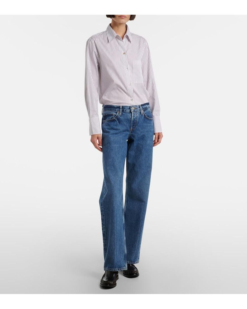 Agolde Blue Low Rise Loose Straight Jeans