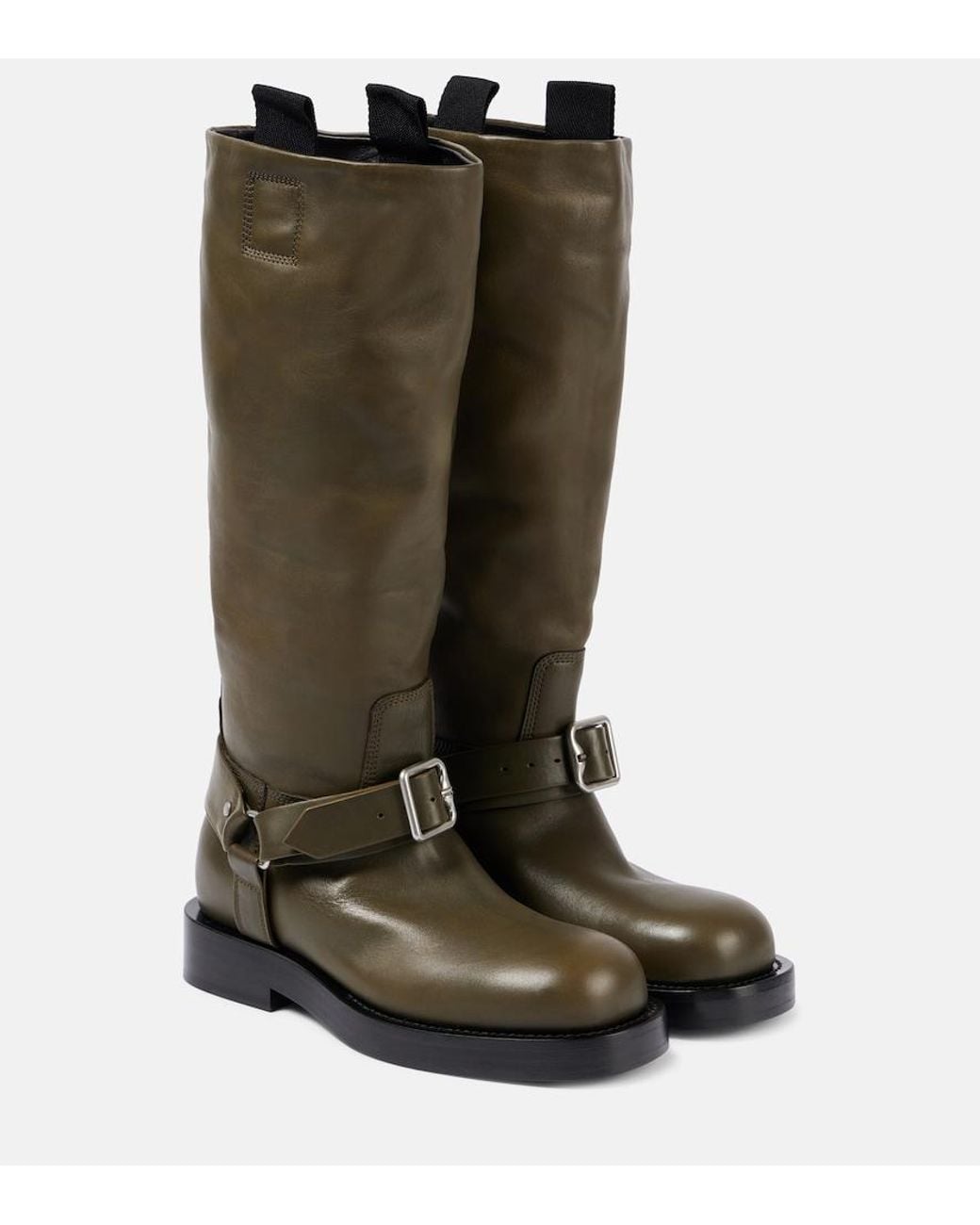 Burberry Green Leather Knee-High Boots