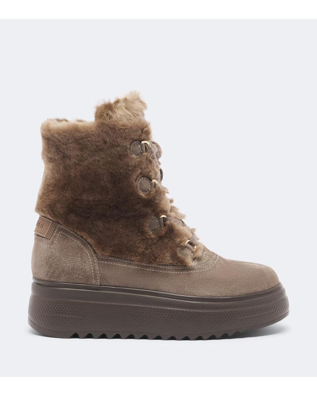 Bogner Brown Stockholm Suede And Shearling Lace-Up Boots