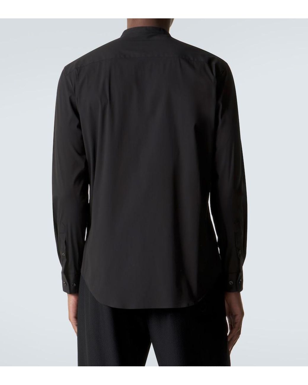 Giorgio Armani Black Icon Cotton-Blend Poplin Shirt for men