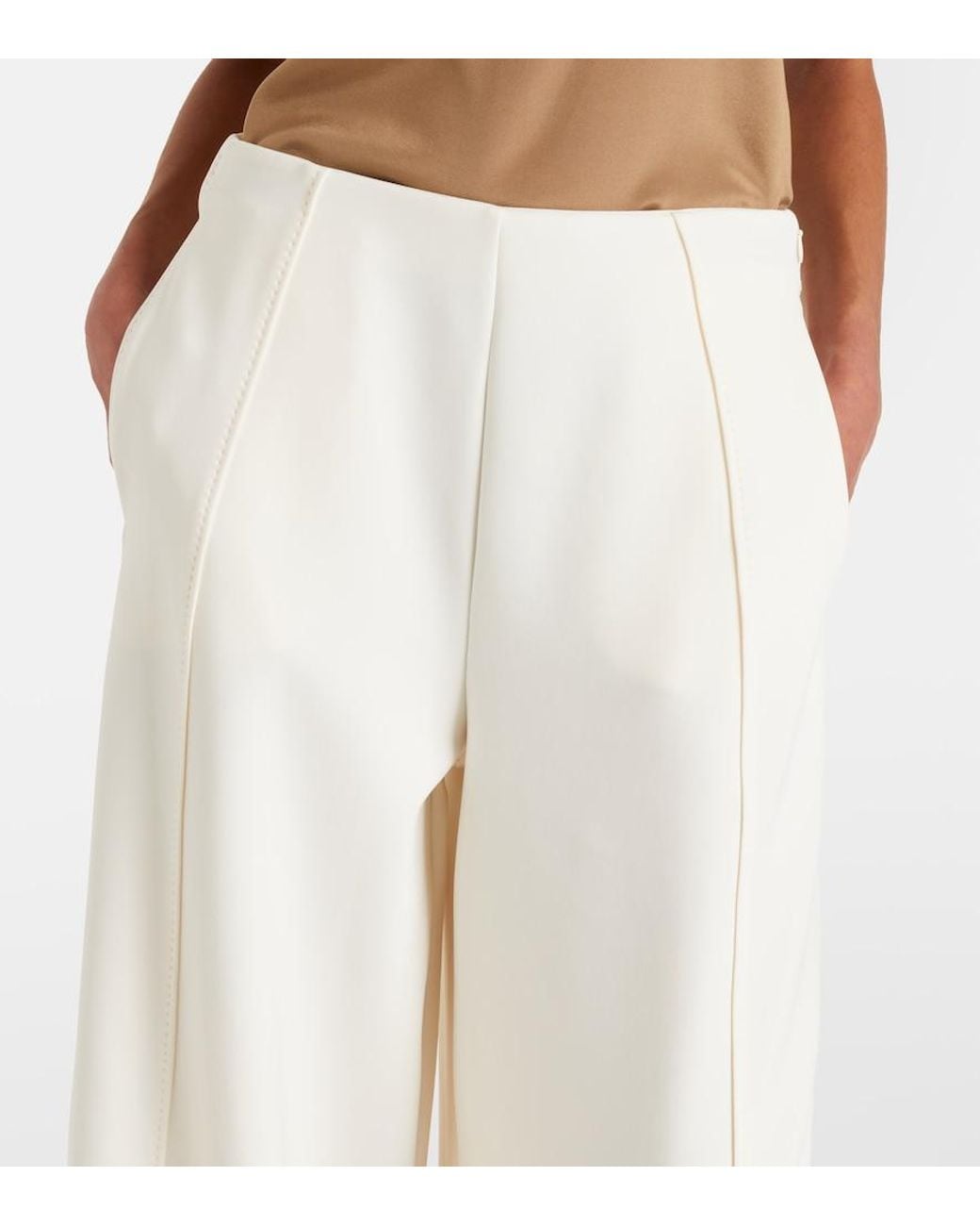 Max Mara White Nigella Jersey Wide-Leg Pants