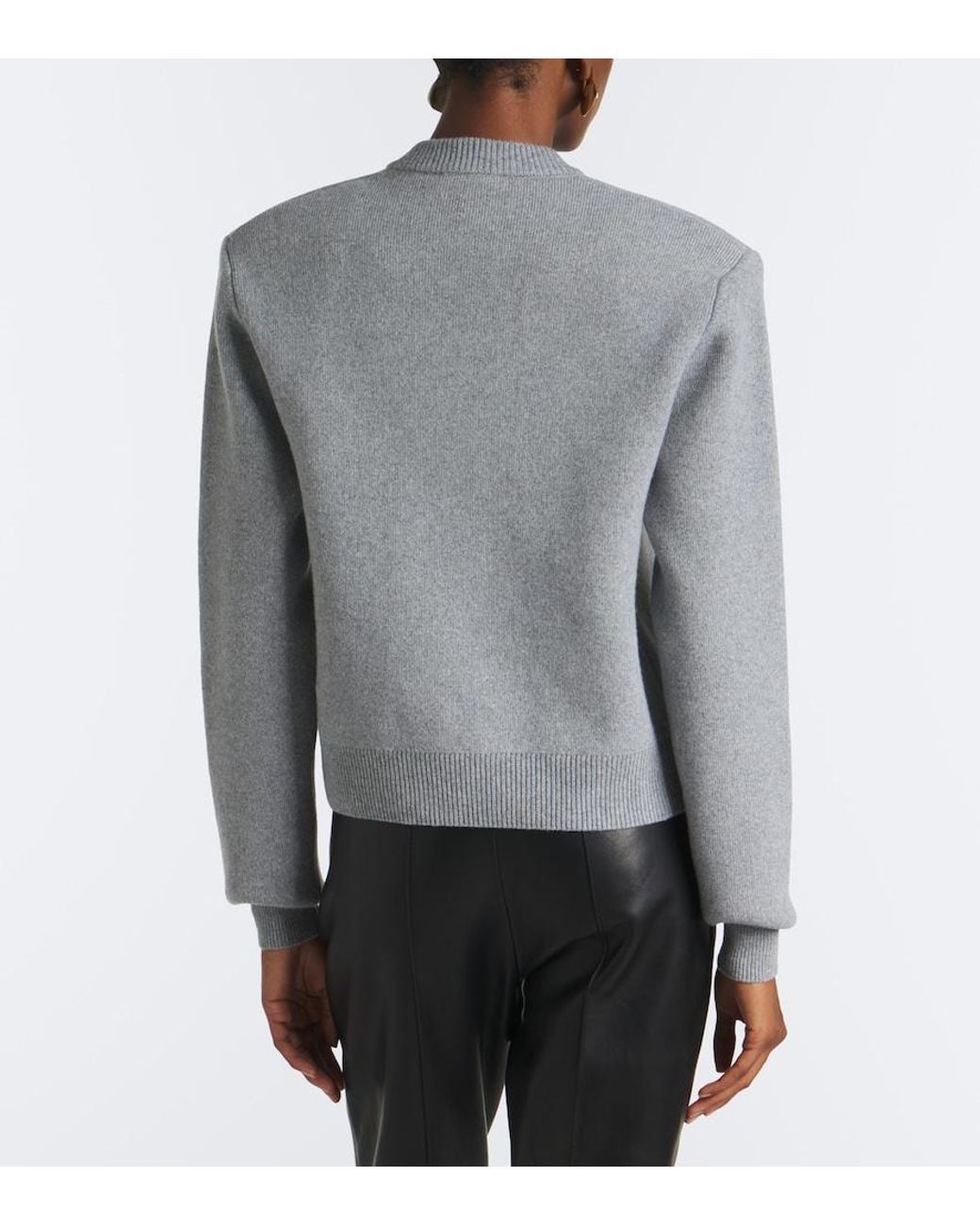 Balmain Gray Cashmere And Wool Cardigan