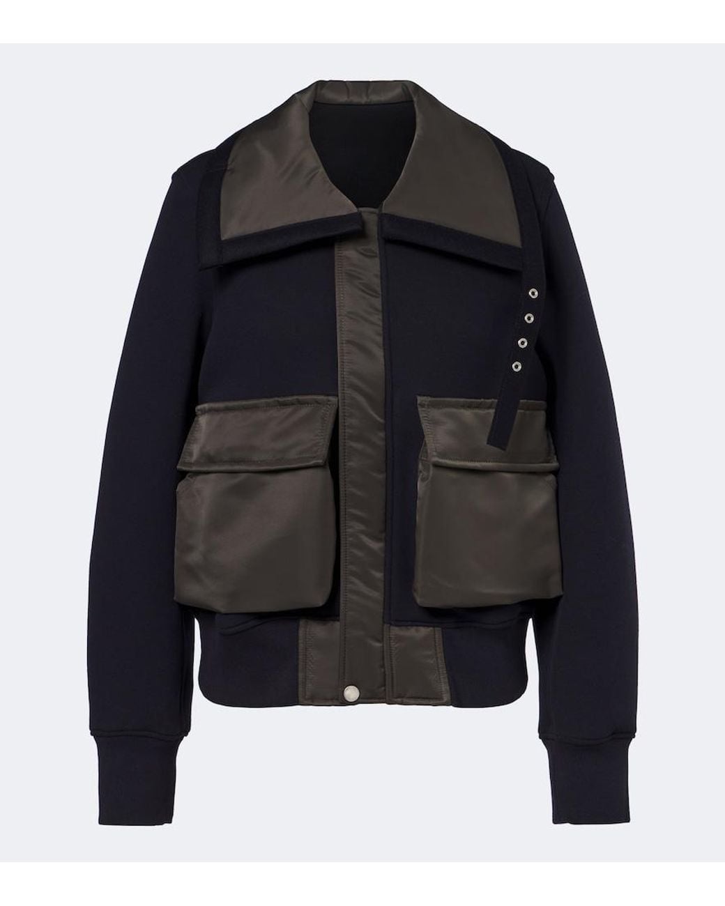 Sacai Black Cotton-Blend Blouson Jacket
