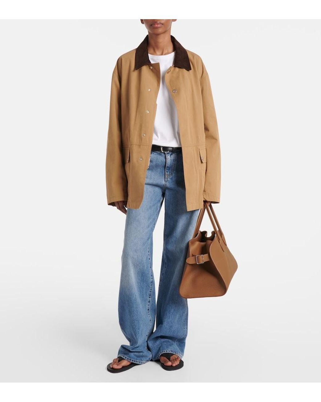 The Row Brown Frank Cotton Gabardine Jacket