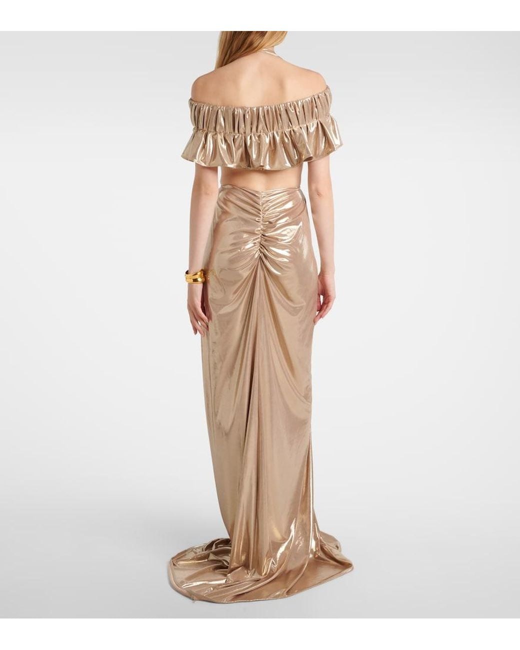 Maticevski Natural Latitude Gathered Ruffled Gown
