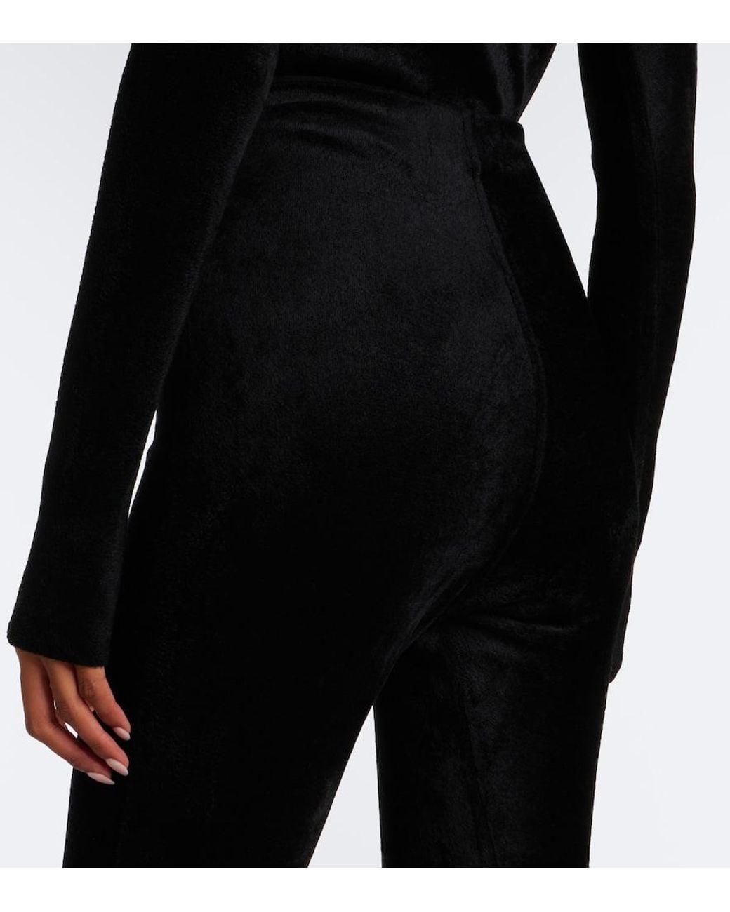 Alaïa Black Velvet Leggings