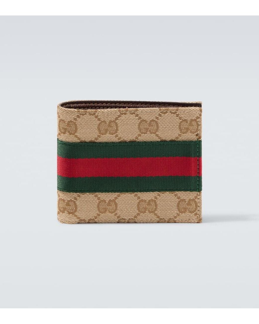Gucci Portemonnaie Gg Web Stripe Aus Canvas in Natural für Herren