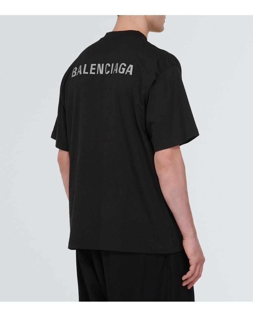 Balenciaga Black New Back Medium Fit T-Shirt for men