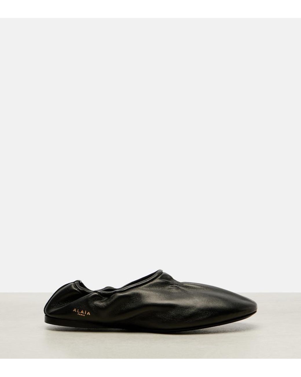 Alaïa Black Leather Ballet Flats