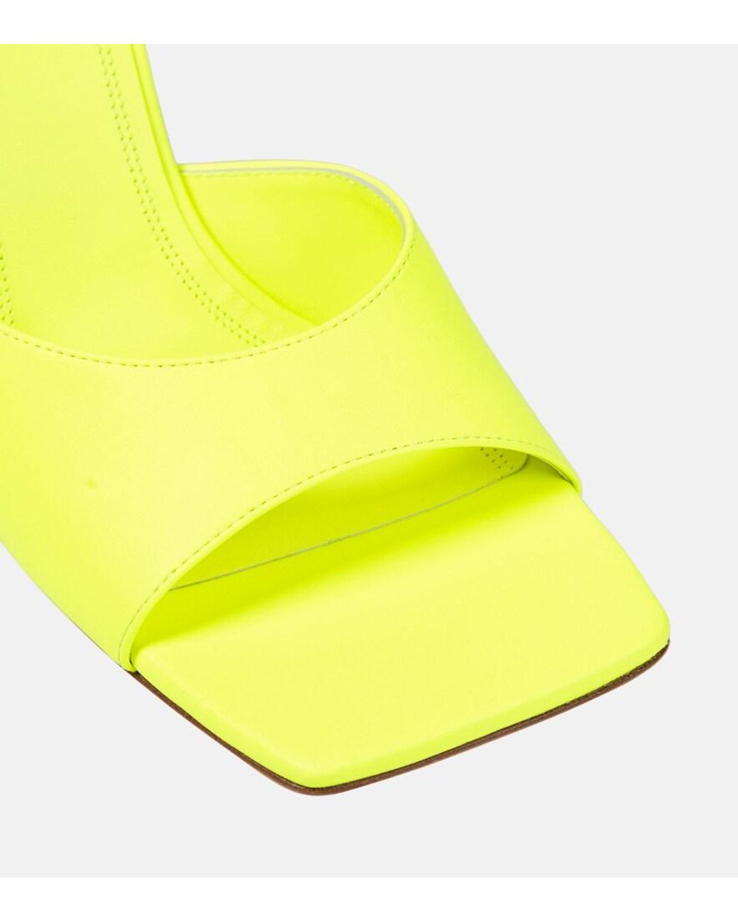 AMINA MUADDI Yellow Laura Leather Mules