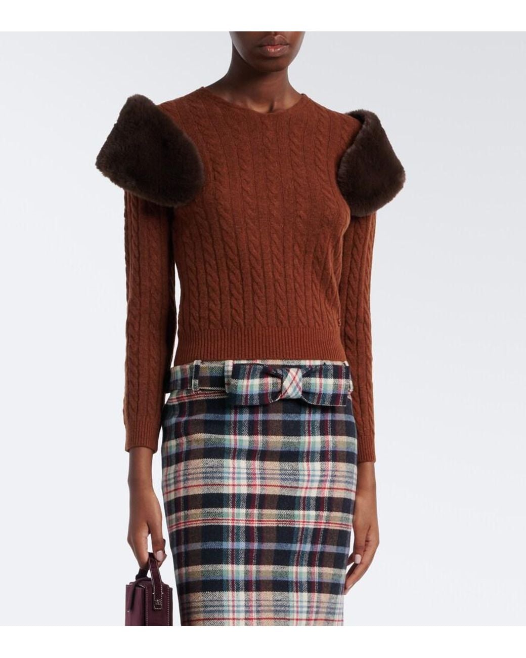 ShuShu/Tong Brown Cable-Knit Wool-Blend Sweater