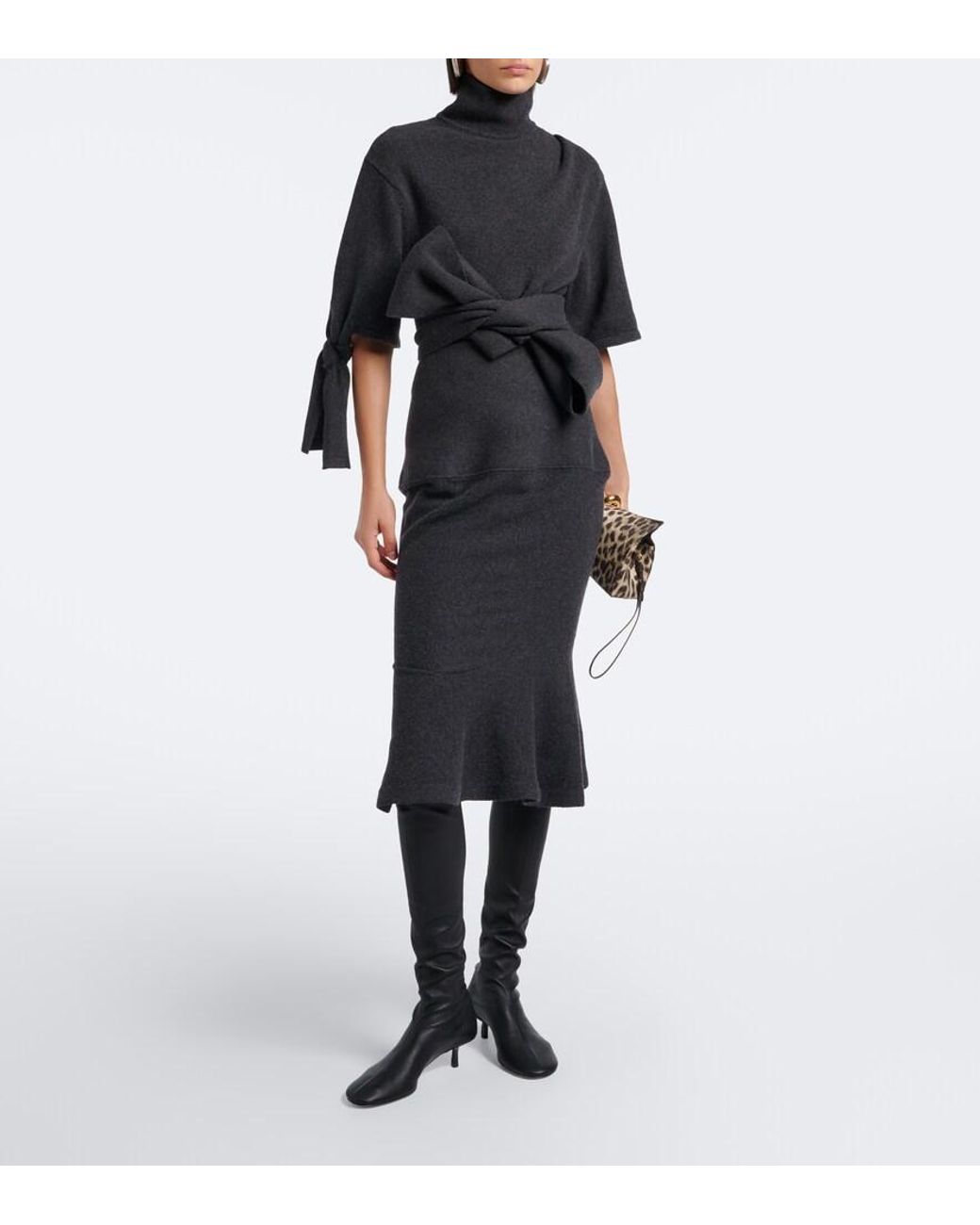 Jacquemus Black Collant Leather Knee-High Boots