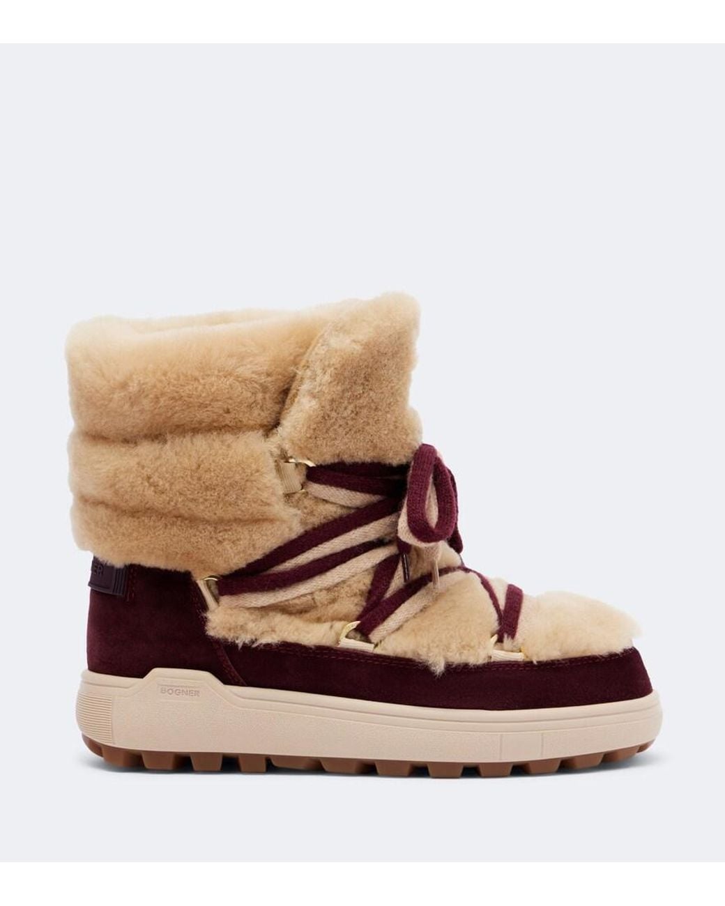 Bogner Brown Chamonix Shearling And Suede Snow Boots
