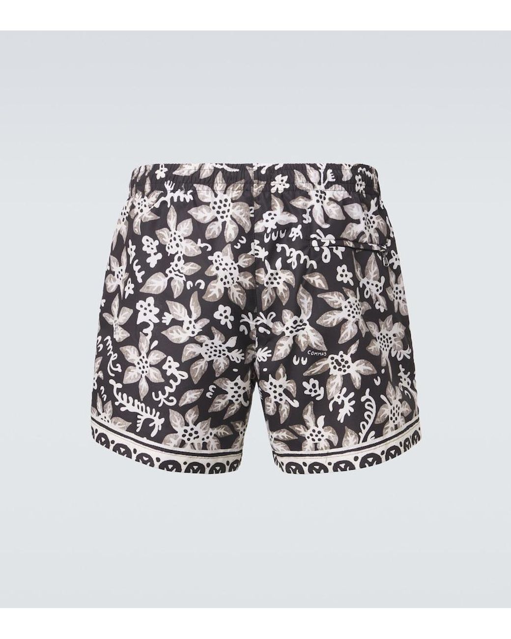 Commas White Printed Swim Trunks for men