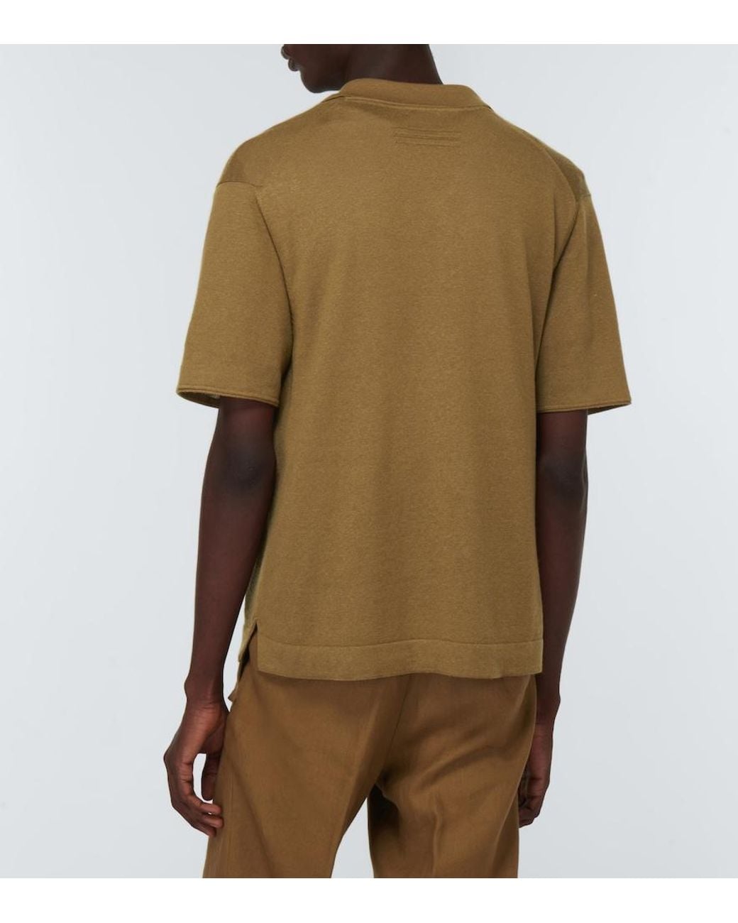 Zegna Green Cotton Pique Polo Shirt for men