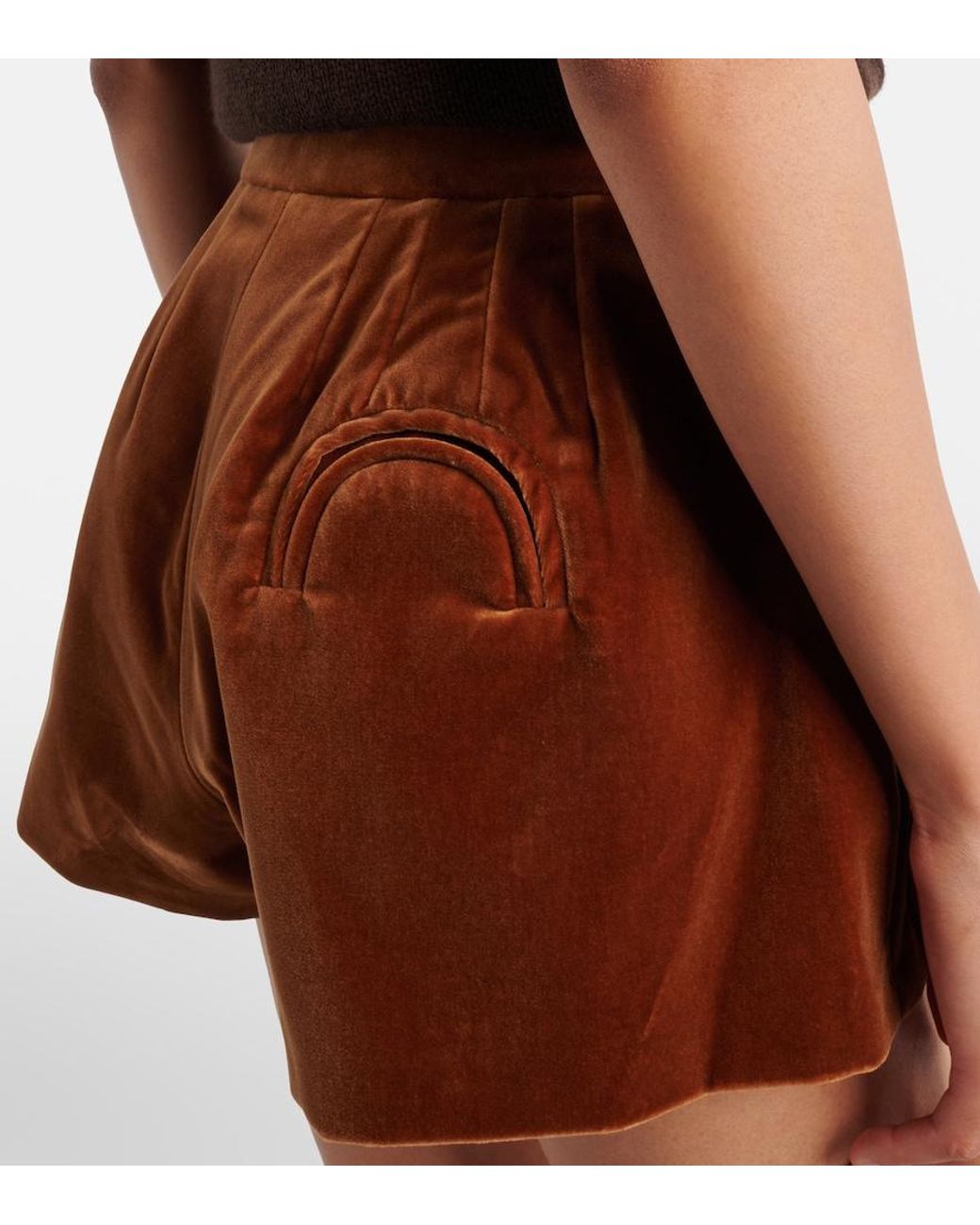 Blazé Milano Brown Tinker Cotton Velvet Shorts