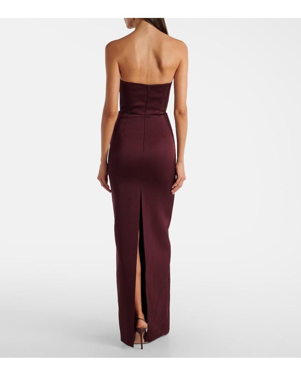 David Koma Purple Asymmetric Satin Gown