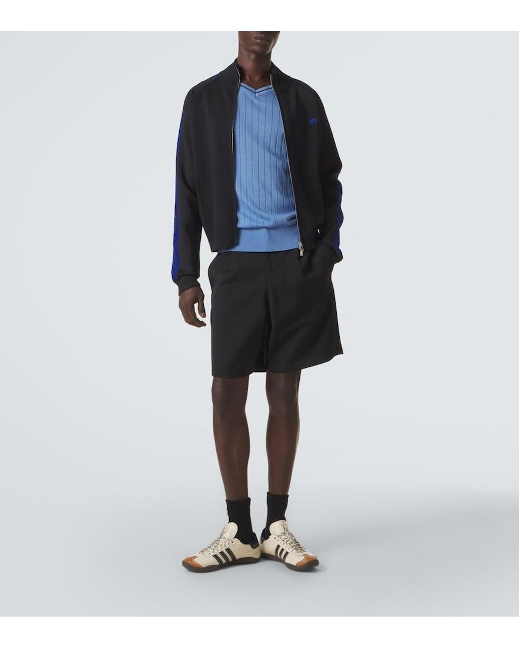 Wales Bonner Blue Roots Polo Sweater for men
