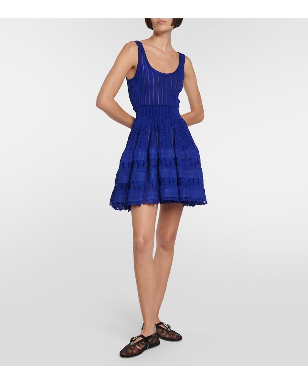 Alaïa Blue Knitted Mini Dress