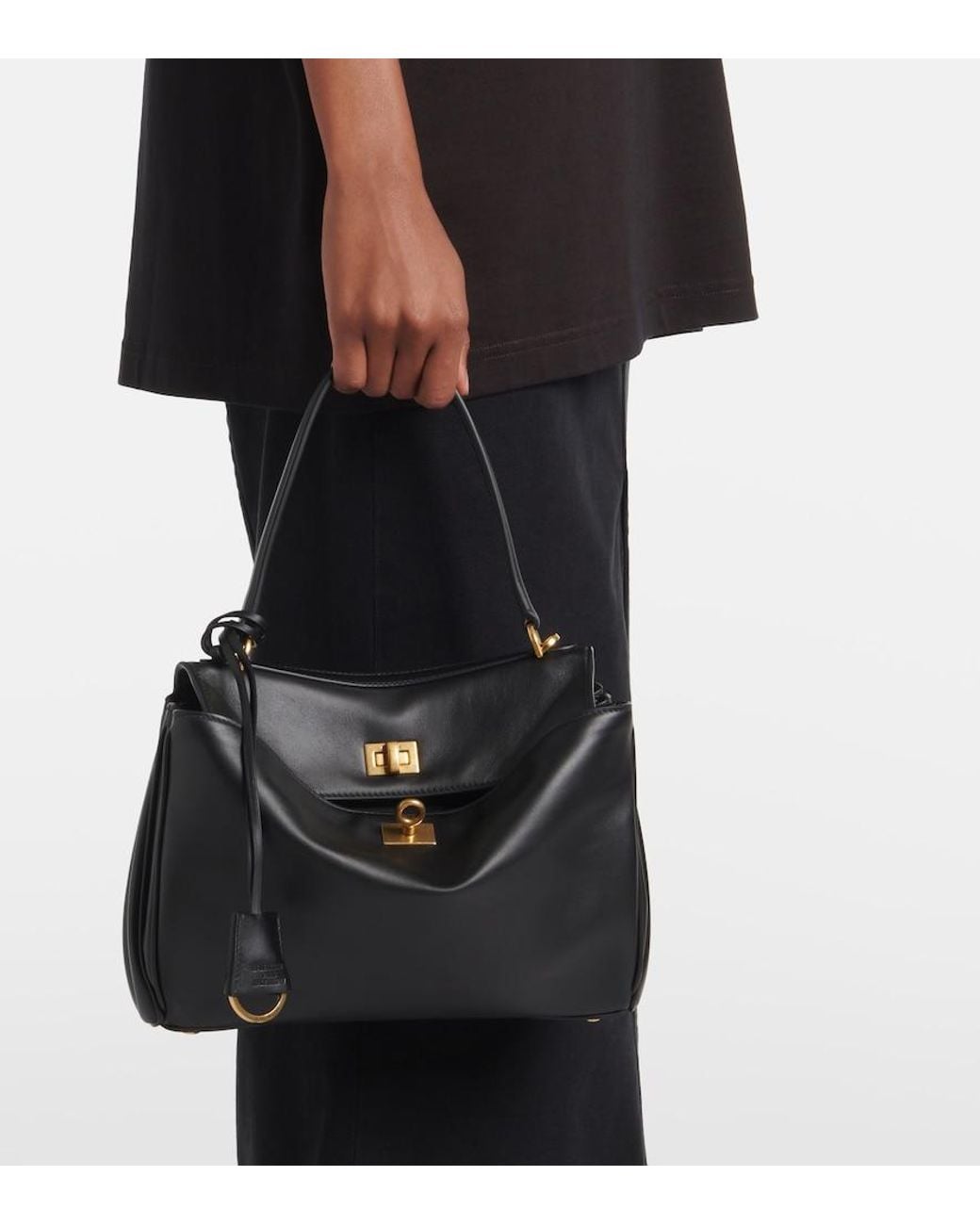 Balenciaga Black Rodeo Small Leather Handbag