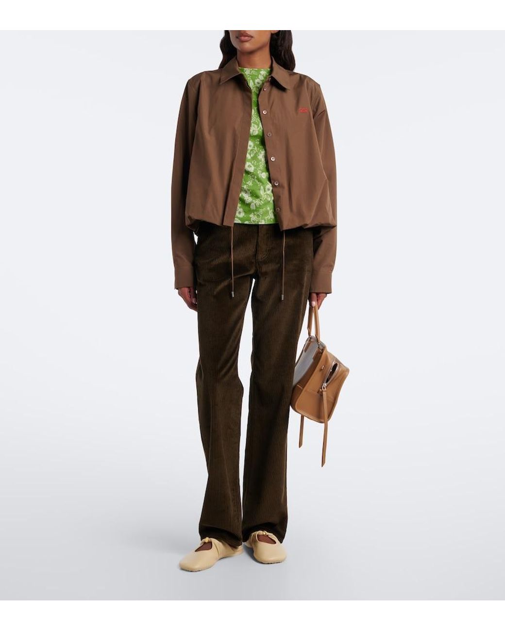 Loewe Brown Cotton Corduroy Straight Pants