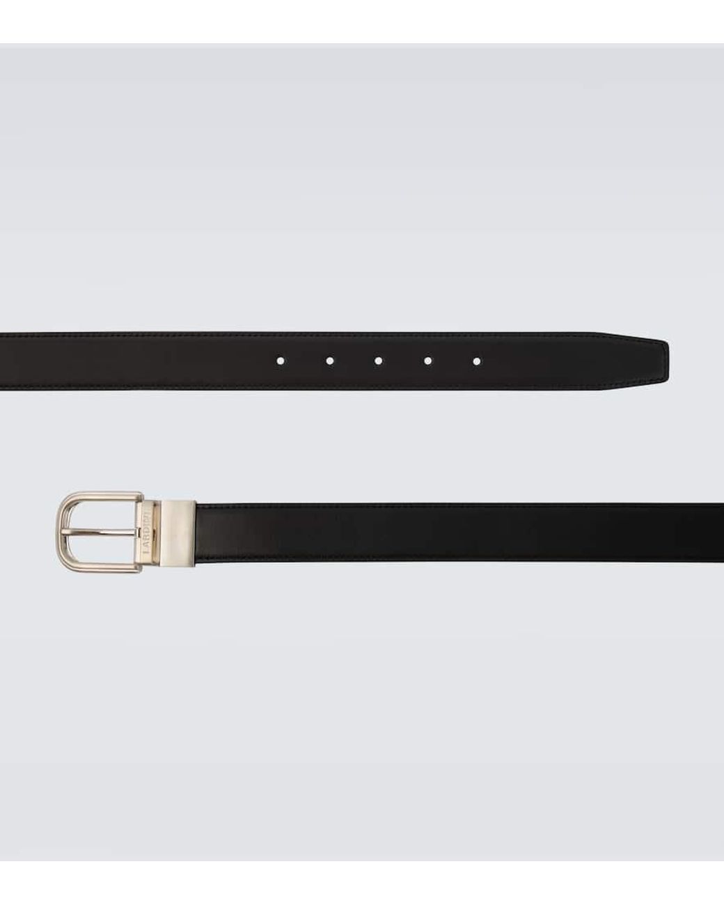 Lardini Black Logo Leather Belt for men