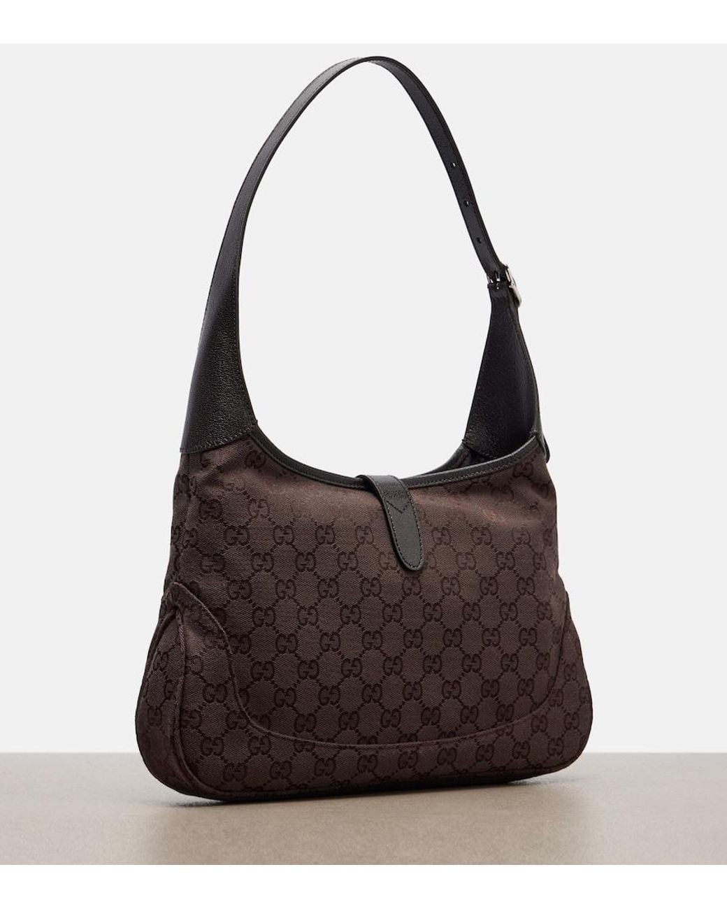 Gucci Black Jackie 1961 Medium Canvas Shoulder Bag