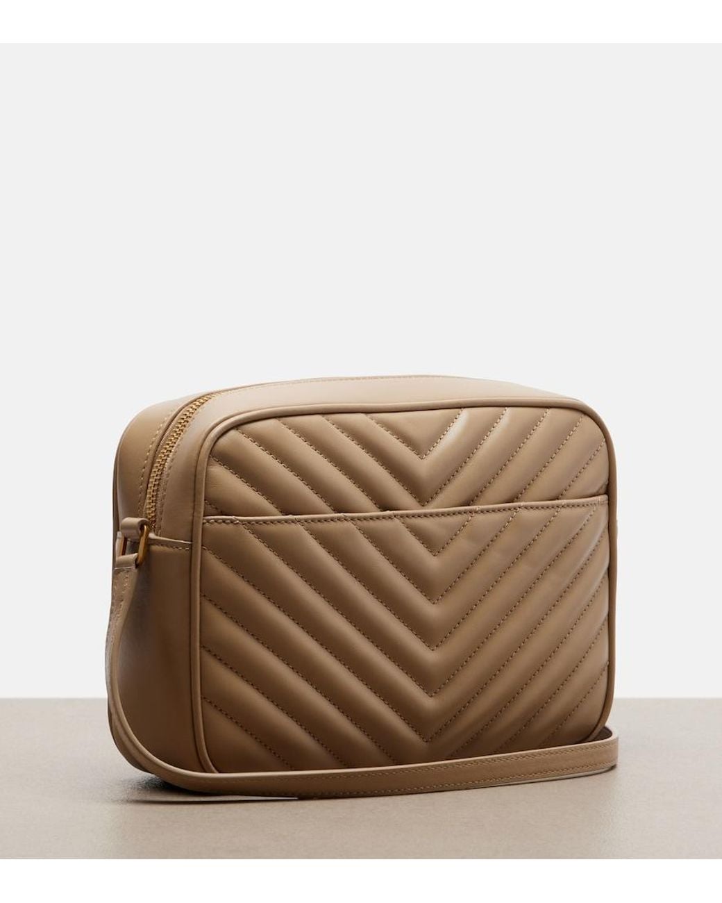 Saint Laurent Natural Lou Quilted Leather Camera Bag